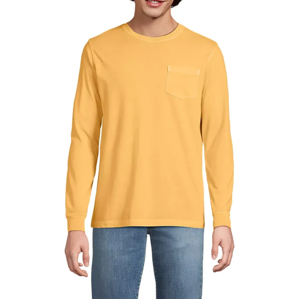 Mens Long Sleeve Pocket Sun Faded Super-T Tee
