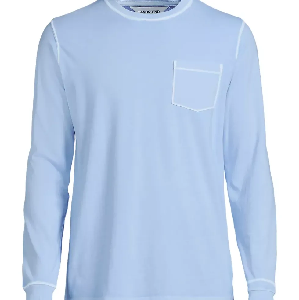 Mens Long Sleeve Pocket Sun Faded Super-T Tee