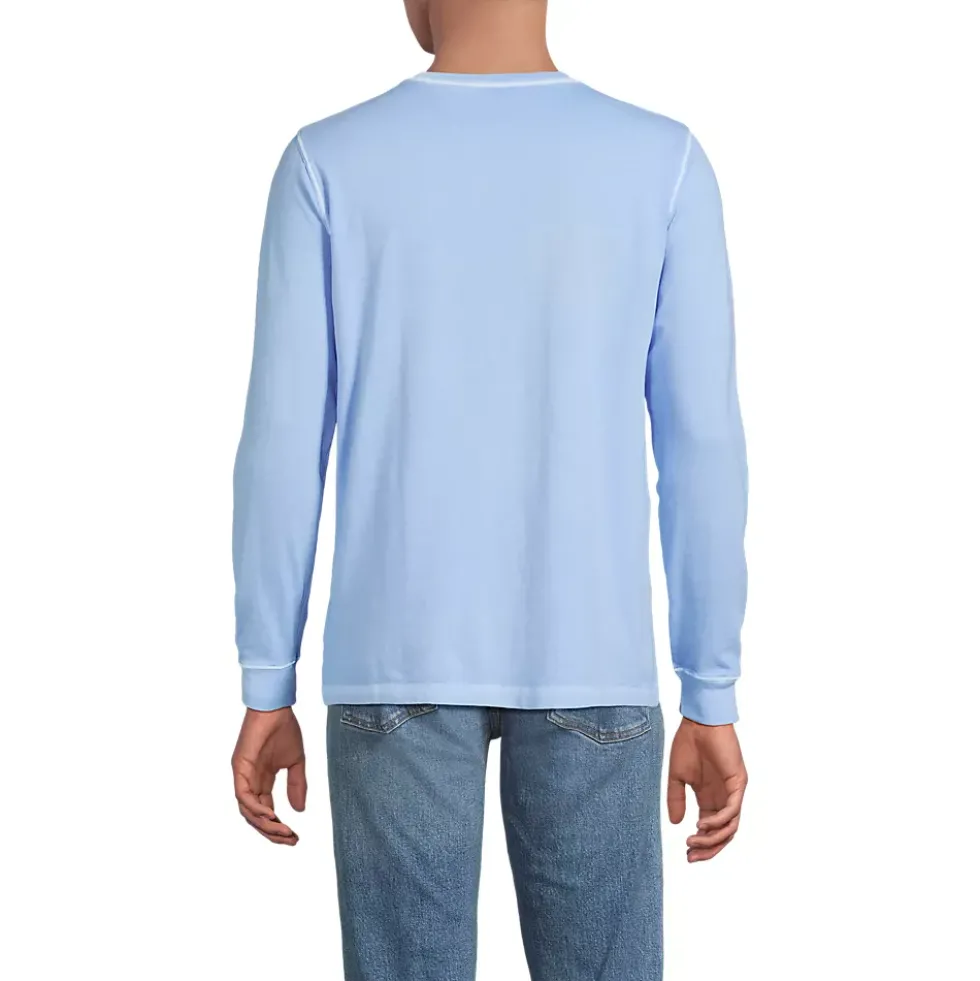Mens Long Sleeve Pocket Sun Faded Super-T Tee