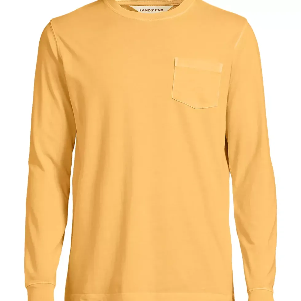 Mens Long Sleeve Pocket Sun Faded Super-T Tee
