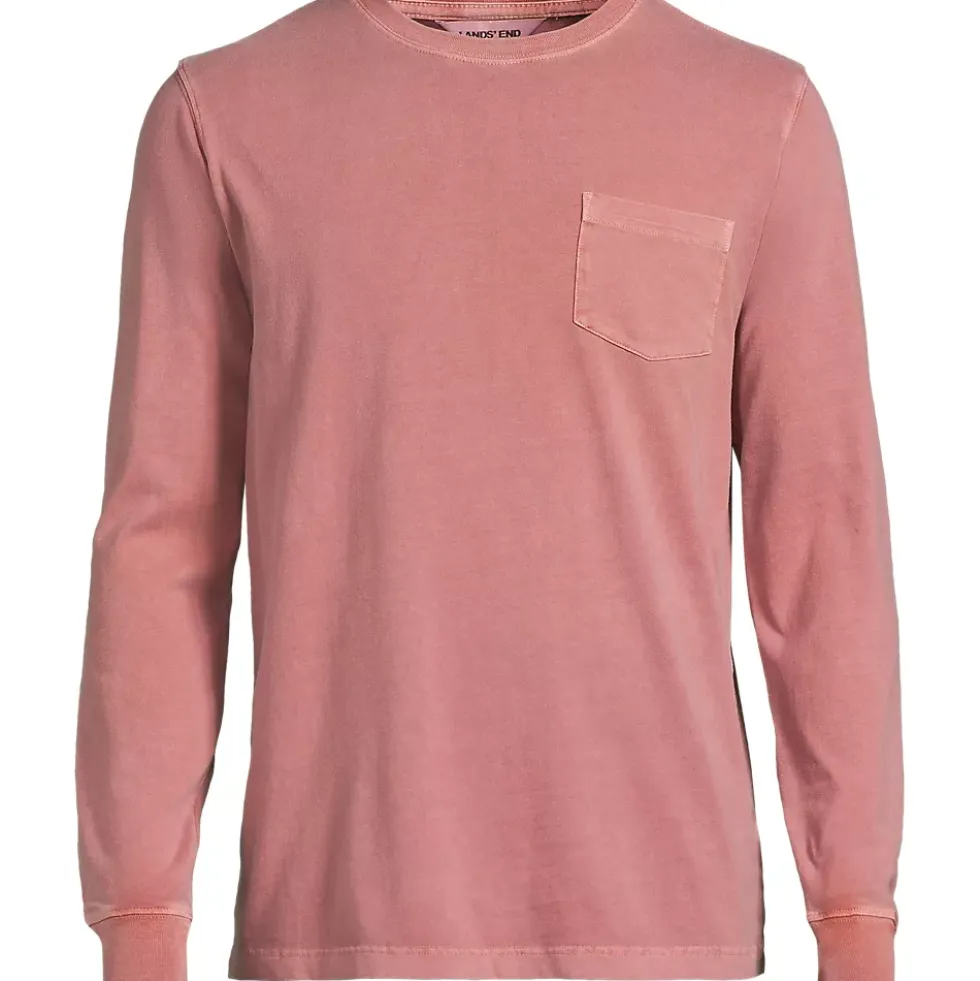 Mens Long Sleeve Pocket Sun Faded Super-T Tee