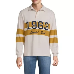 Men's Long Sleeve Rugged Rugby Embroidered Polo