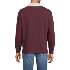 Men's Long Sleeve Rugged Rugby Embroidered Polo