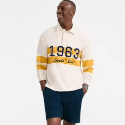 Men's Long Sleeve Rugged Rugby Embroidered Polo