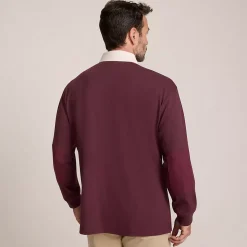 Men's Long Sleeve Rugged Rugby Embroidered Polo