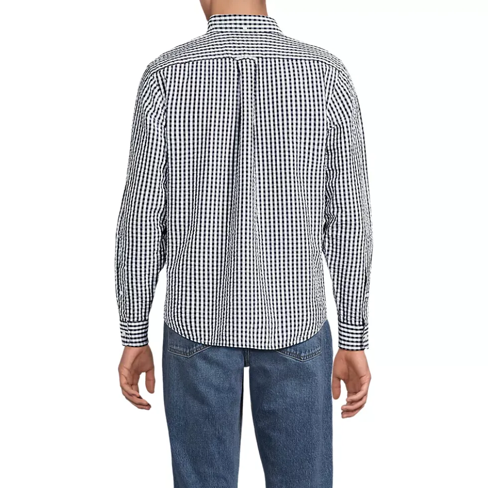 Men's Long Sleeve Seersucker Shirt