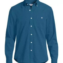 Men's Long Sleeve Seersucker Shirt