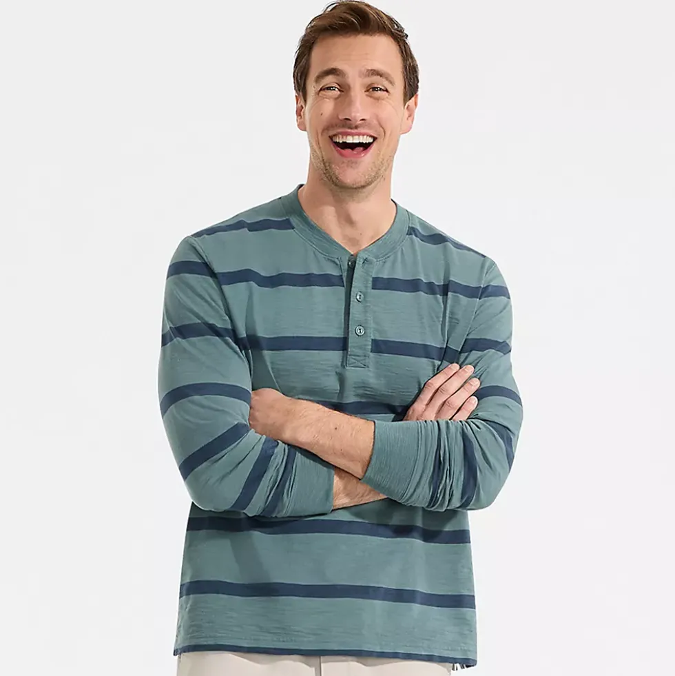 Men's Long Sleeve Slub Henley