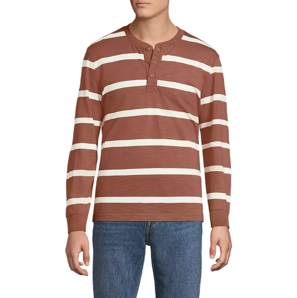 Men's Long Sleeve Slub Henley