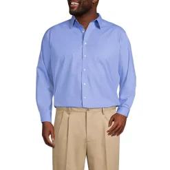 Men's Long Sleeve Straight Collar Broadcloth Dress Shirt