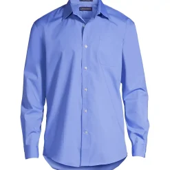 Men's Long Sleeve Straight Collar Broadcloth Dress Shirt