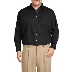 Men's Long Sleeve Straight Collar Broadcloth Dress Shirt