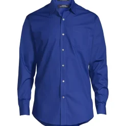 Men's Long Sleeve Straight Collar Broadcloth Dress Shirt