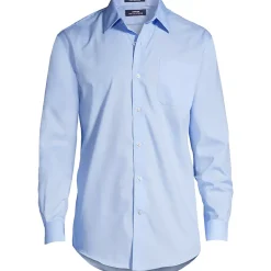Men's Long Sleeve Straight Collar Broadcloth Dress Shirt