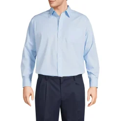 Men's Long Sleeve Straight Collar Broadcloth Dress Shirt