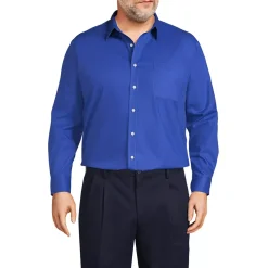 Men's Long Sleeve Straight Collar Broadcloth Dress Shirt