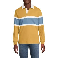 Men's Long Sleeve Stripe Rugby Shirt