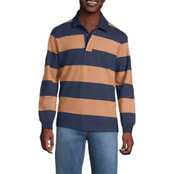 Men's Long Sleeve Stripe Rugby Shirt