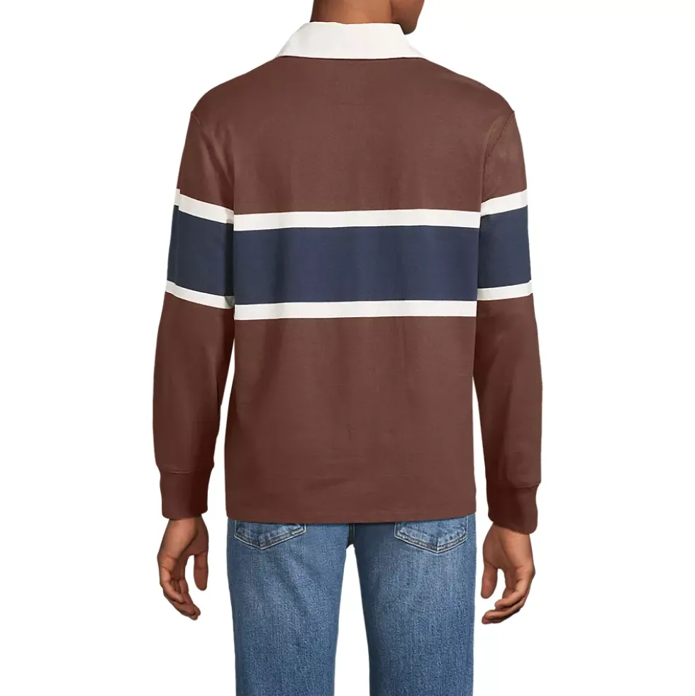 Men's Long Sleeve Stripe Rugby Shirt