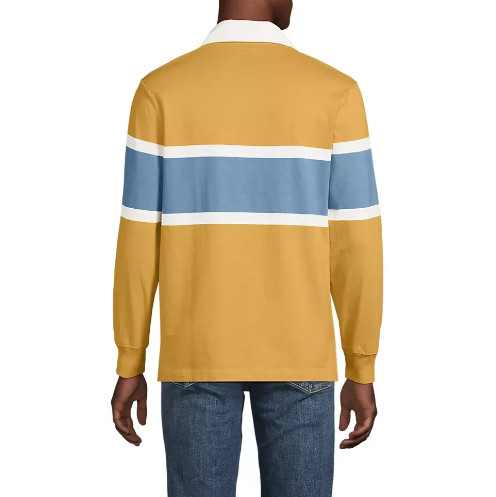Men's Long Sleeve Stripe Rugby Shirt