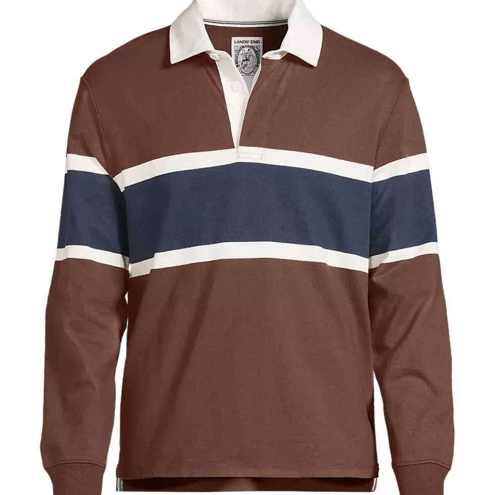 Men's Long Sleeve Stripe Rugby Shirt