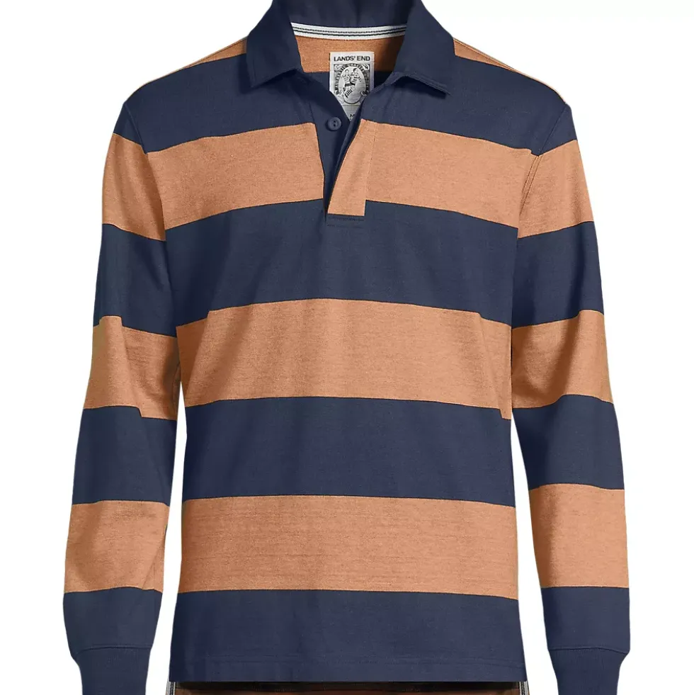 Men's Long Sleeve Stripe Rugby Shirt