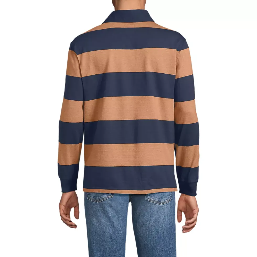 Men's Long Sleeve Stripe Rugby Shirt