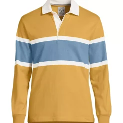 Men's Long Sleeve Stripe Rugby Shirt