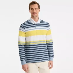 Men's Long Sleeve Stripe Rugby Shirt