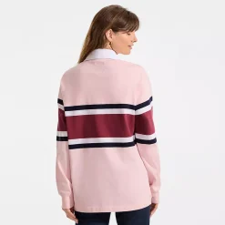 Men's Long Sleeve Stripe Rugby Shirt