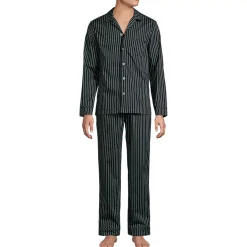 Men's Long Sleeve Temperature Regulating Woven Sleep Set