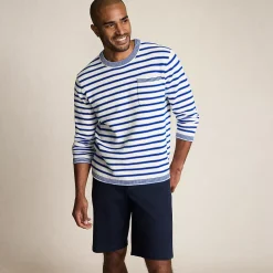 Men's Long Sleeve Textured Cotton Crewneck Sweater