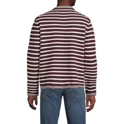 Men's Long Sleeve Textured Cotton Crewneck Sweater