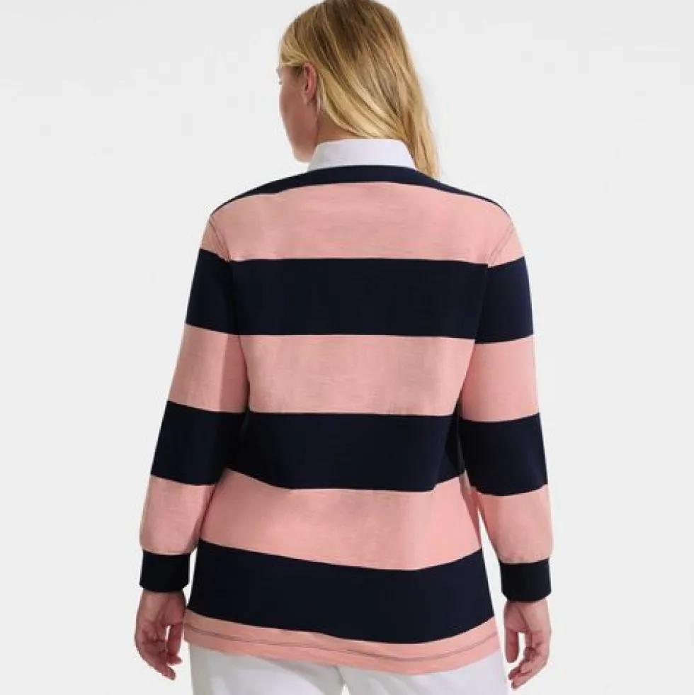 Men's Long Sleeve Textured Rugby Polo