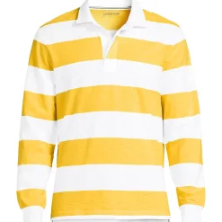 Men's Long Sleeve Textured Rugby Polo