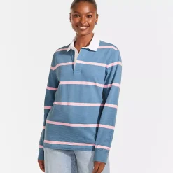 Men's Long Sleeve Textured Rugby Polo