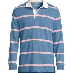 Men's Long Sleeve Textured Rugby Polo