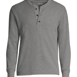 Men's Long Sleeve Thermal Waffle Henley