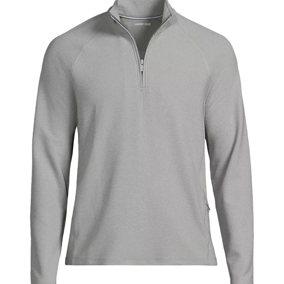 Men's Long Sleeve Waffle Quarter Zip