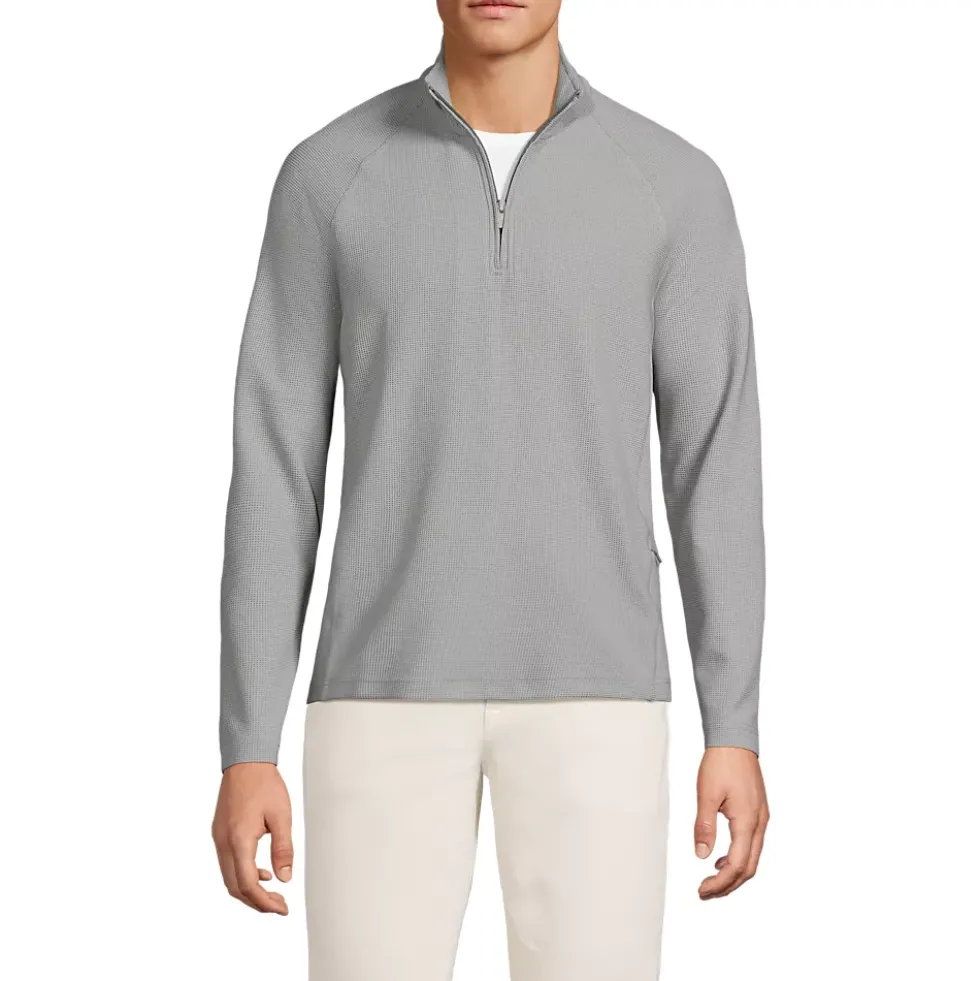 Men's Long Sleeve Waffle Quarter Zip