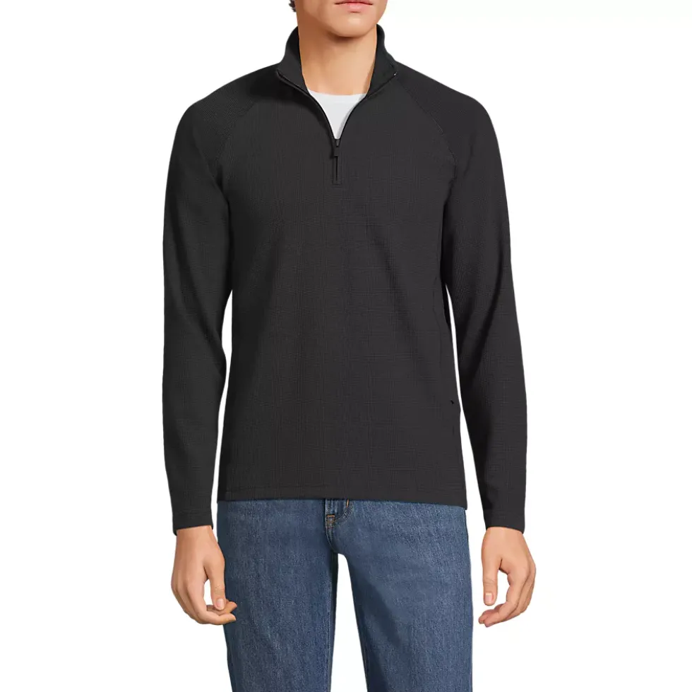 Men's Long Sleeve Waffle Quarter Zip
