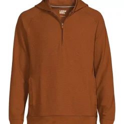 Men's Long Sleeve Waffle Quarter Zip Hoodie