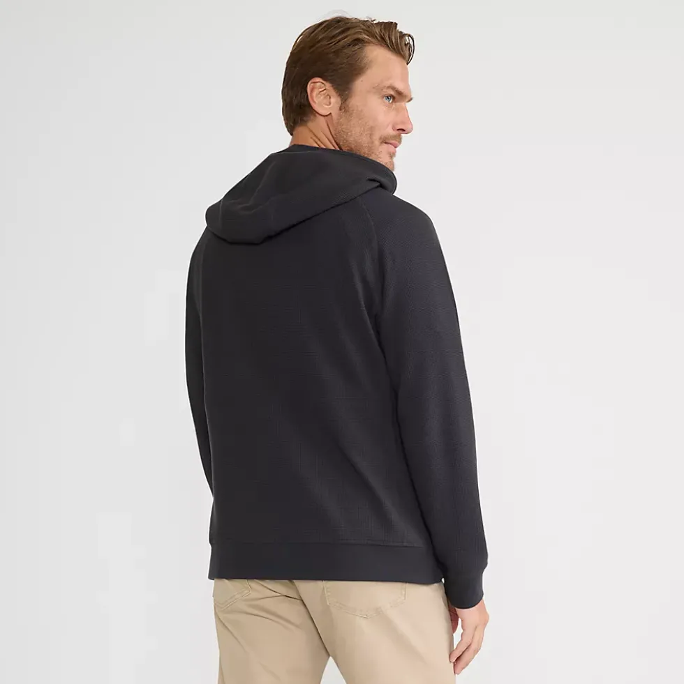 Men's Long Sleeve Waffle Quarter Zip Hoodie