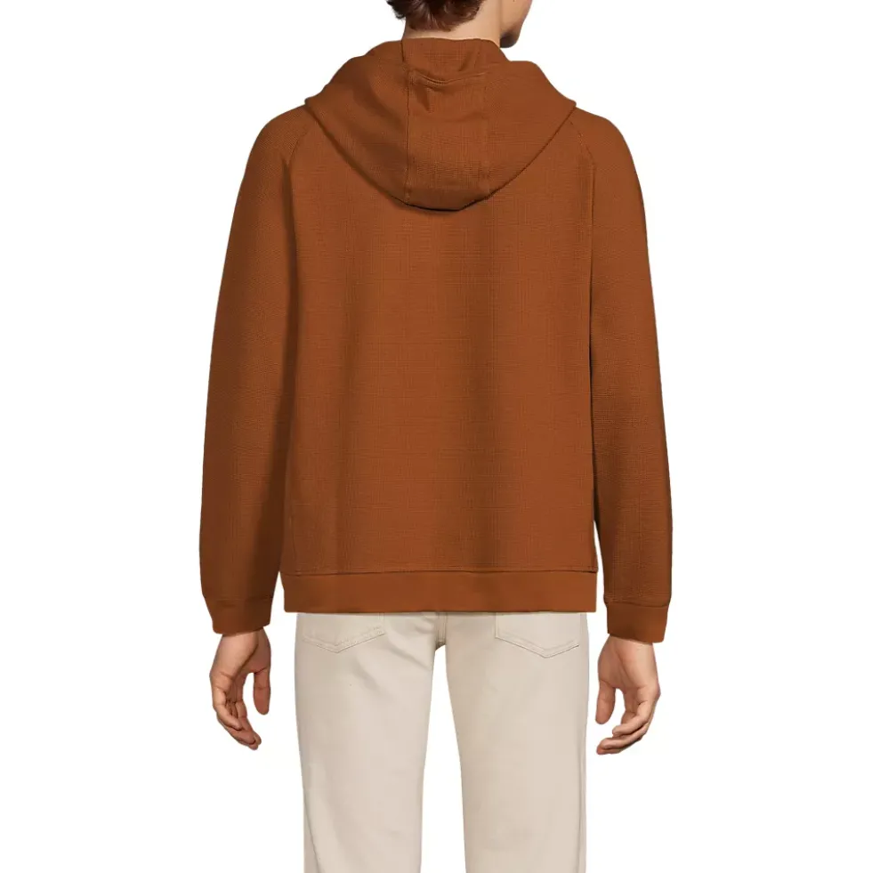 Men's Long Sleeve Waffle Quarter Zip Hoodie