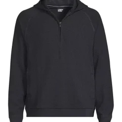 Men's Long Sleeve Waffle Quarter Zip Hoodie