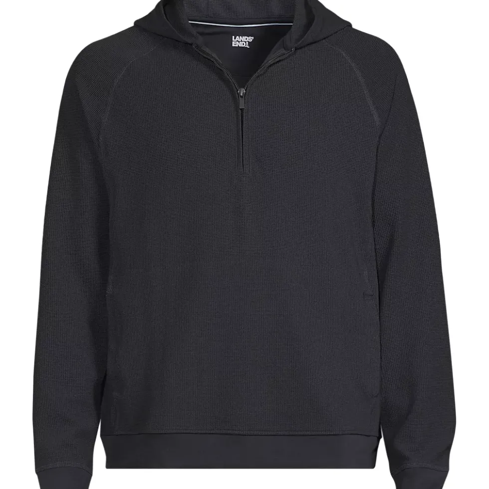 Men's Long Sleeve Waffle Quarter Zip Hoodie
