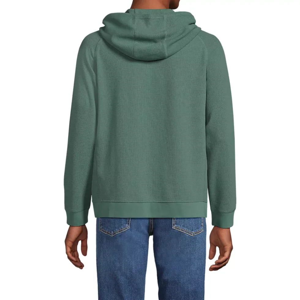 Men's Long Sleeve Waffle Quarter Zip Hoodie