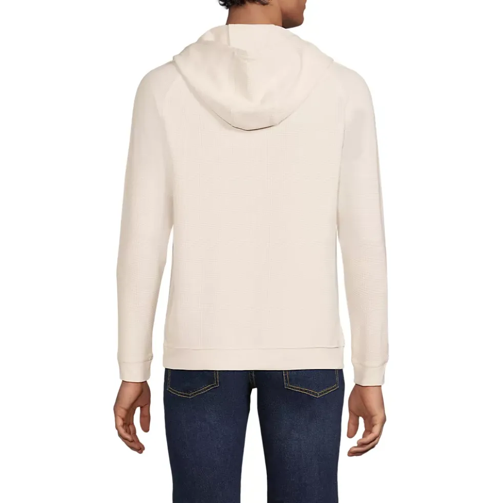 Men's Long Sleeve Waffle Quarter Zip Hoodie