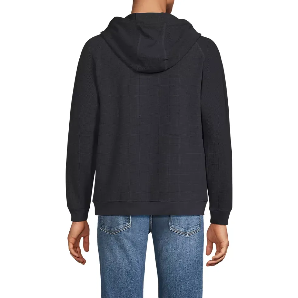 Men's Long Sleeve Waffle Quarter Zip Hoodie