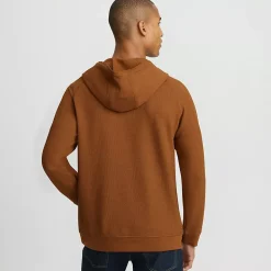 Men's Long Sleeve Waffle Quarter Zip Hoodie